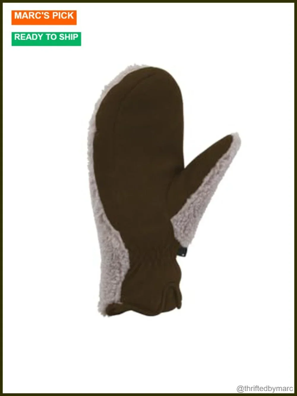 Women's Sherpa Fleece Mittens with Suede Palm, Warm Winter Gloves